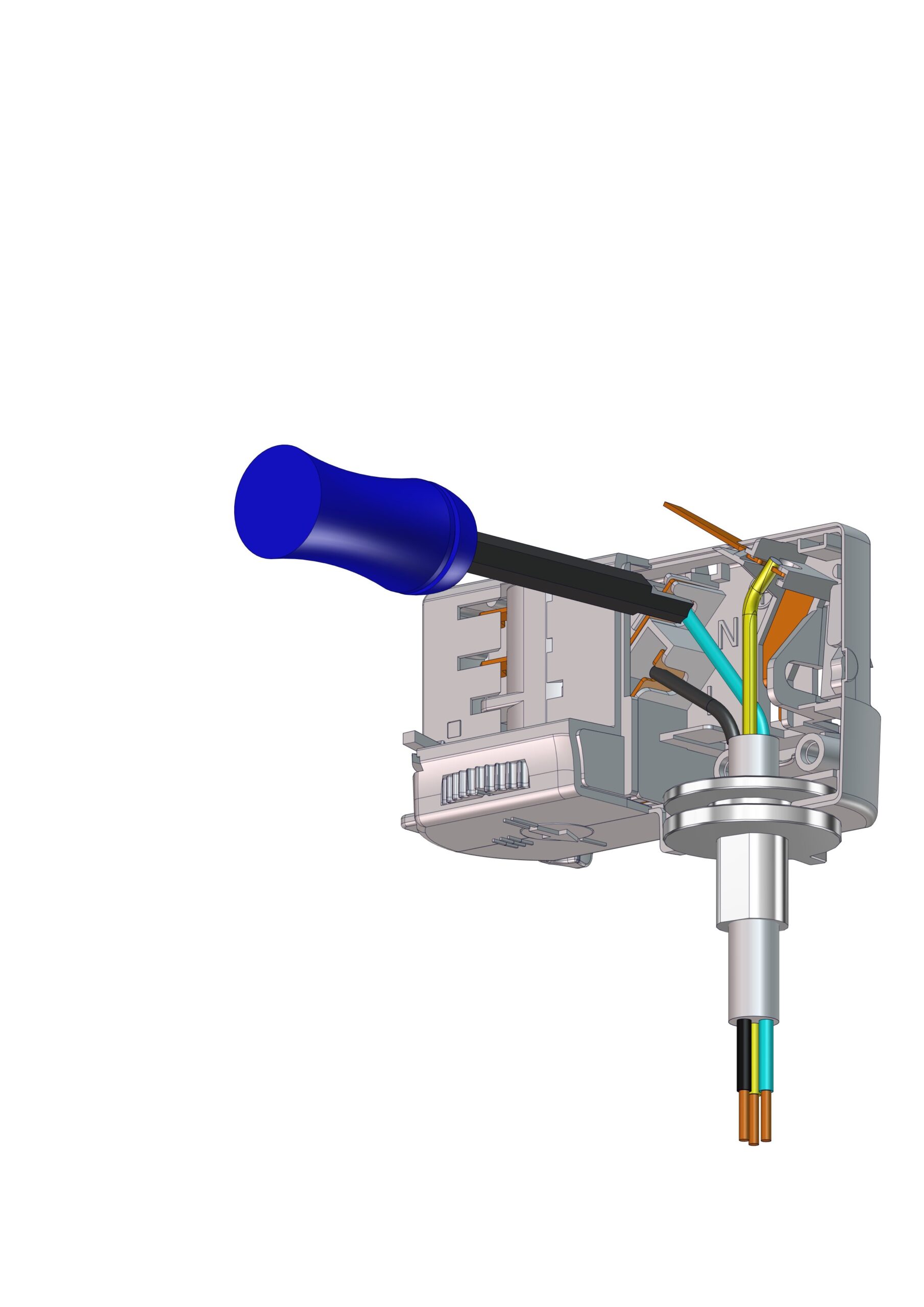 Instruktion montering kabel i Adapter 3-fas